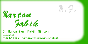 marton fabik business card